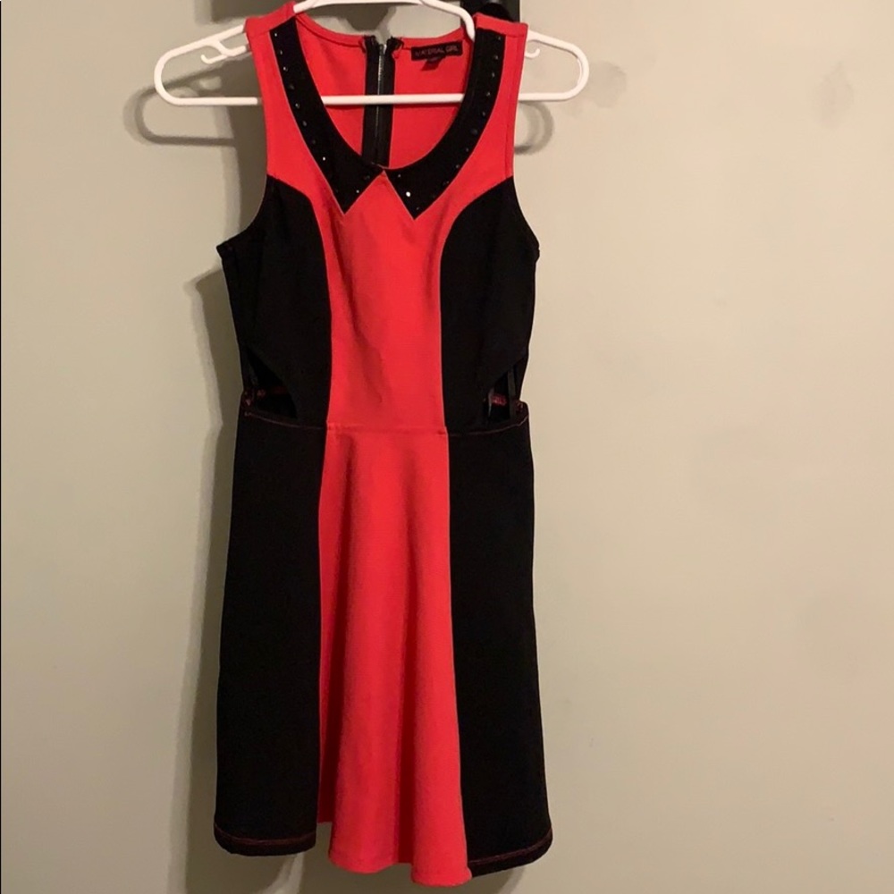 Pink and Black skater style dress